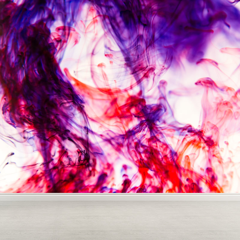 Colorful Ink Fusion Wallpaper Mural Abstract Modern Style Wall Decor for Living Room