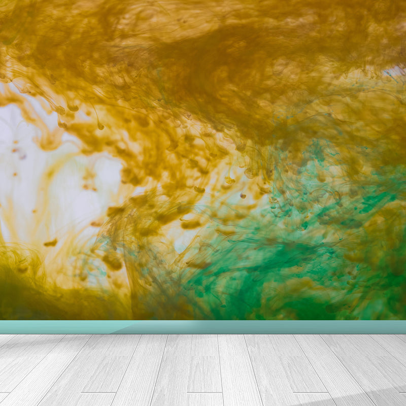 Colorful Ink Fusion Wallpaper Mural Abstract Modern Style Wall Decor for Living Room