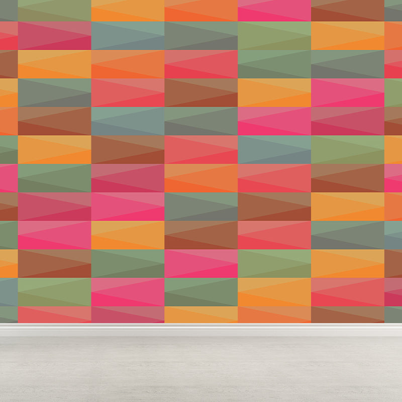 Multi-Color Wall Mural Decal Contemporary Soft Color Wall Art Living Room Murals