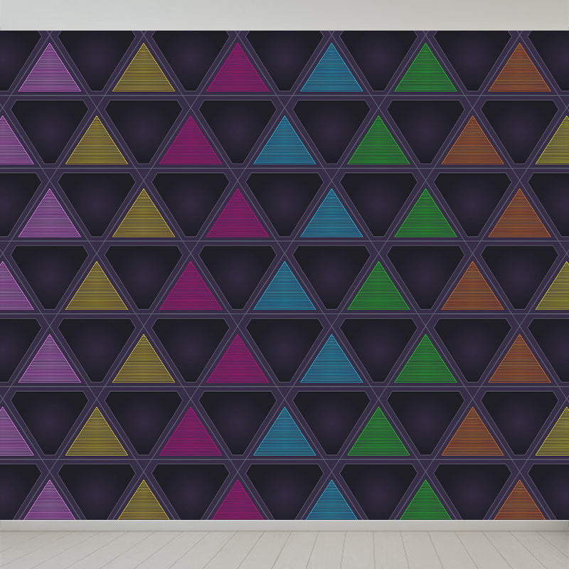 Contemporary Geometric Triangle Wall Paper Mural Wall Covering for Living Room