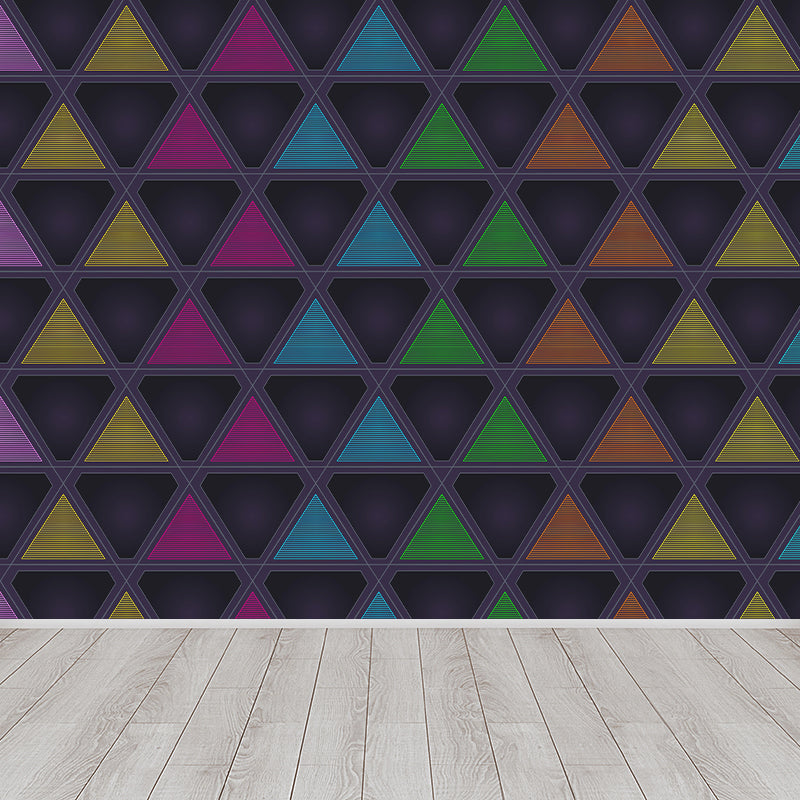 Contemporary Geometric Triangle Wall Paper Mural Wall Covering for Living Room
