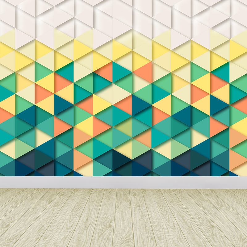 Contemporary Geometric Triangle Wall Paper Mural Wall Covering for Living Room
