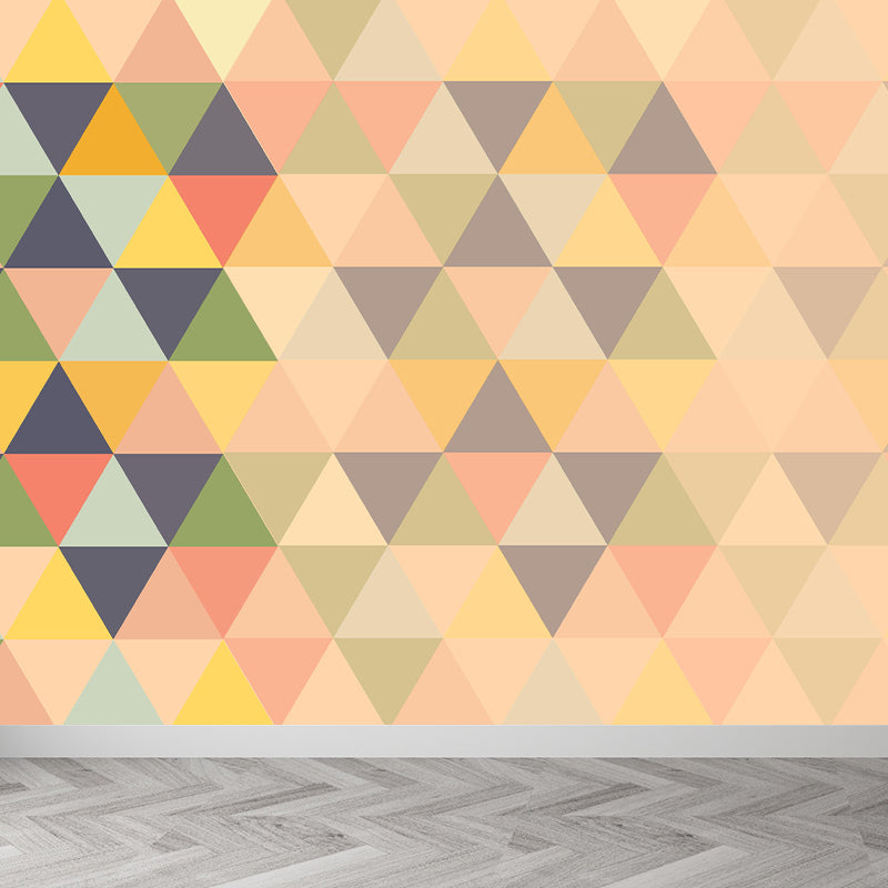 Contemporary Geometric Triangle Wall Paper Mural Wall Covering for Living Room