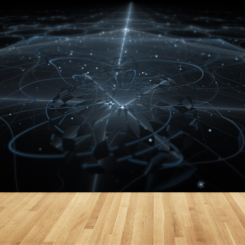 Geometric Formula Wallpaper Mural Moisture Resistant Bedroom Wall Covering