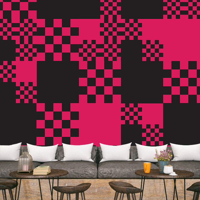 Modern Geometric Wall Mural Decal Square Illustration Bright Color Wall Art for Living Room