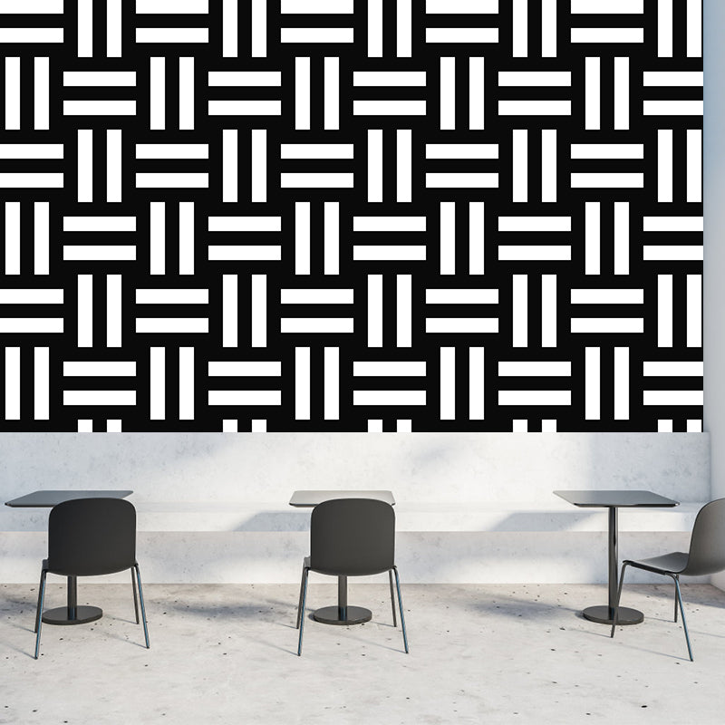 Modern Geometric Wall Mural Decal Square Illustration Bright Color Wall Art for Living Room