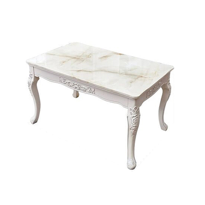 Juego de comedor victoriano Rectángulo de mármol 4 patas Base Base Comedor Juego de mesa