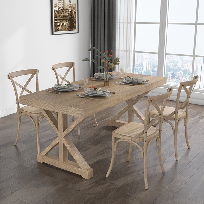 Juego de comedor de casa de campo mesa de altura estándar de madera para comedor