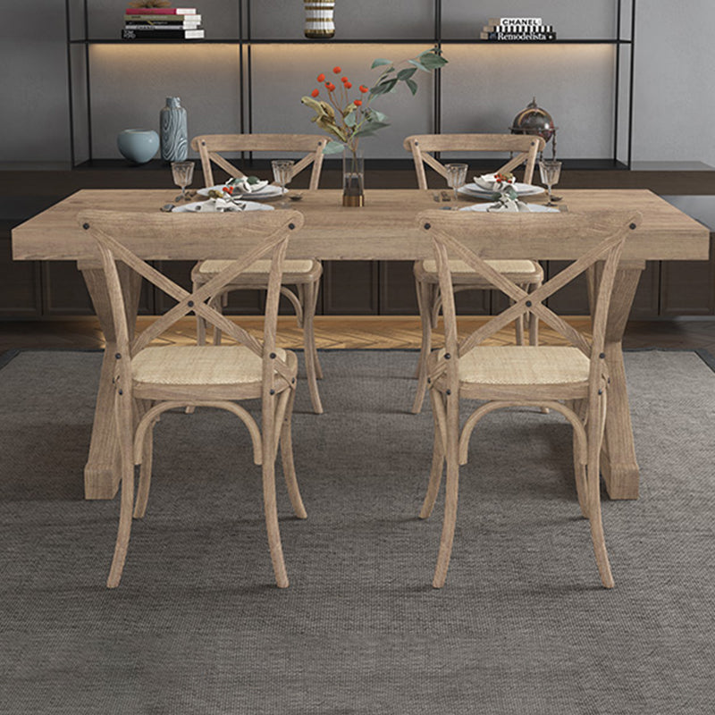 Juego de comedor de casa de campo mesa de altura estándar de madera para comedor