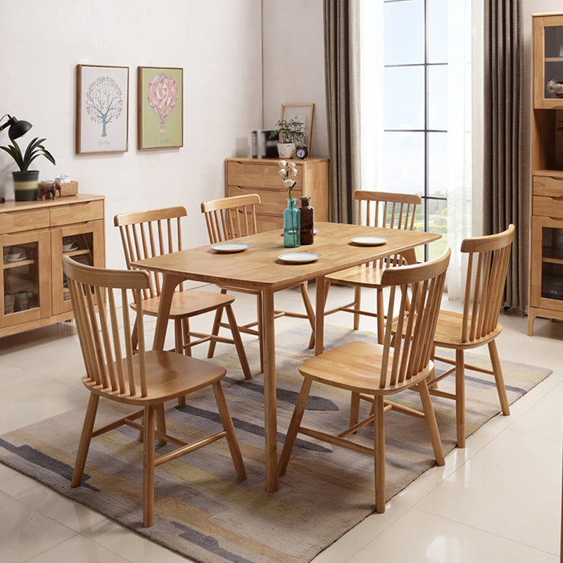 Modern Style Wood Rectangle Shape Dining Table Set 4 Legs Table Formal for Dining Furniture