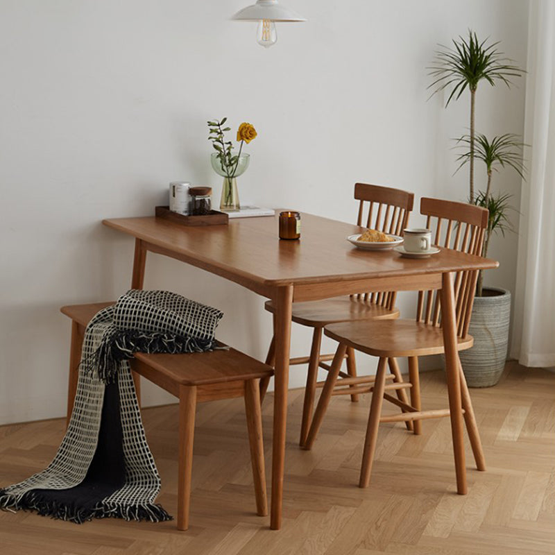 Muebles de comedor de forma de rectángulo de madera maciza contemporánea 4 Mesa de madera Formal para el comedor