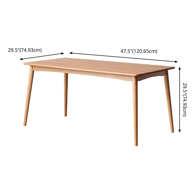 Zeitgenössische massive Holz Rechteck Form Essmöbel 4 Holzbeine Tisch formell für Esszimmer