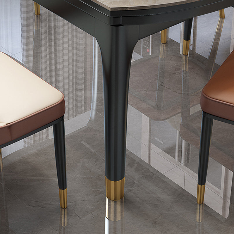 Moderno rettangolo a forma di sala da pranzo set di pietra sinterizzata mobili da pranzo top da pranzo con auto-stoccaggio †