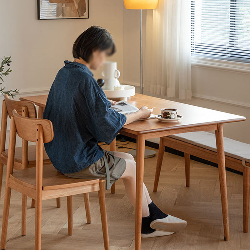 Cucina set da pranzo in legno massiccio contemporaneo con 4 gambe mobili per sala da pranzo