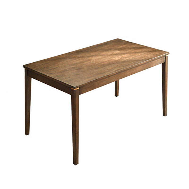 Zeitgenössische massive Holz Rechteck Form Essmöbel 4 Holzbeine Tisch formell für Esszimmer