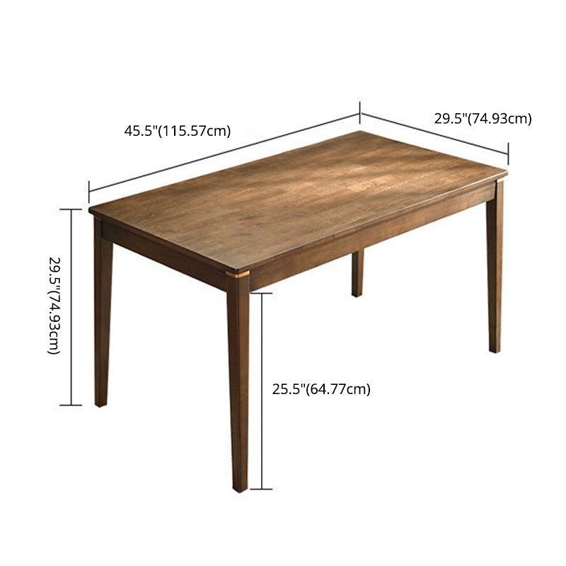 Zeitgenössische massive Holz Rechteck Form Essmöbel 4 Holzbeine Tisch formell für Esszimmer