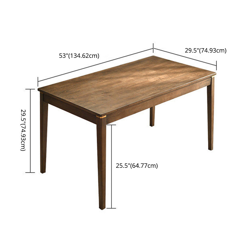 Contemporary Solid Wood Rectangle Shape Dining Furniture 4 Wood Legs Table Formal for Dining Room