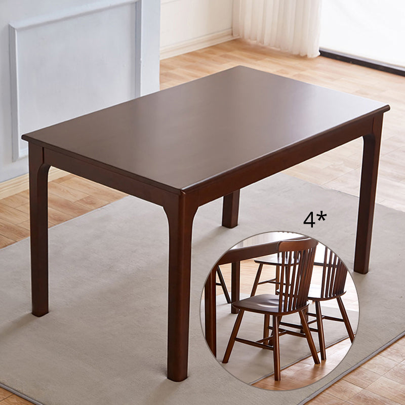 Modern Style Solid Wood Dining Table with Rectangle Shape Standard Height Table for Home Use