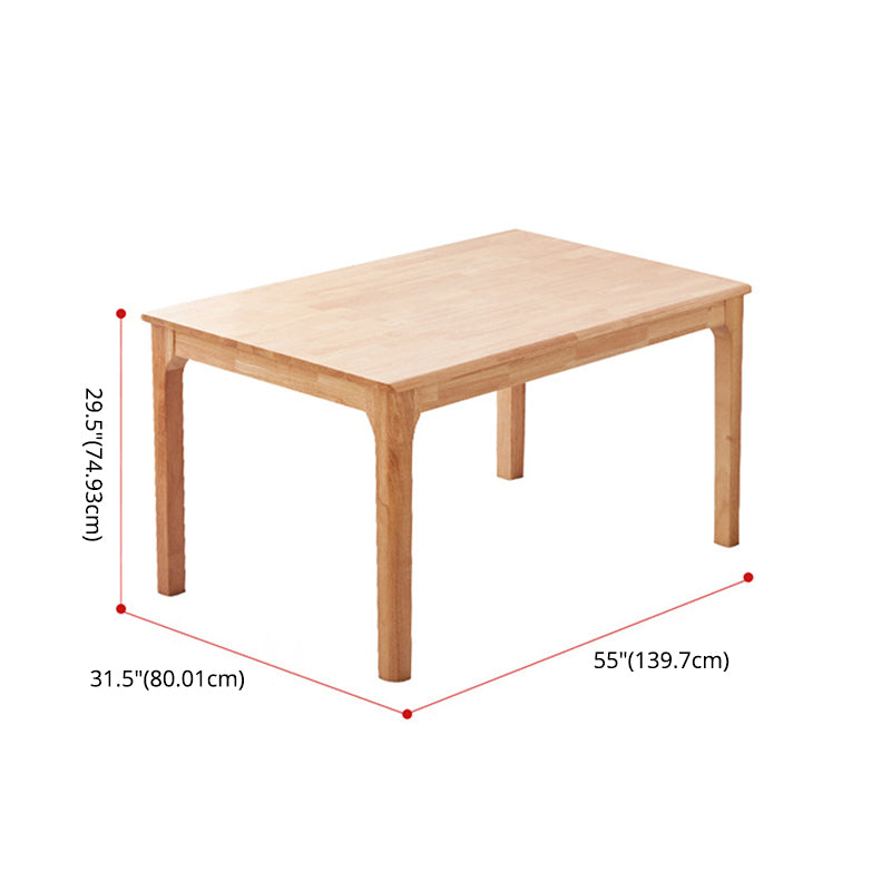 Mesa de comedor de madera maciza de estilo moderno con forma de altura estándar de forma rectangular para uso en el hogar