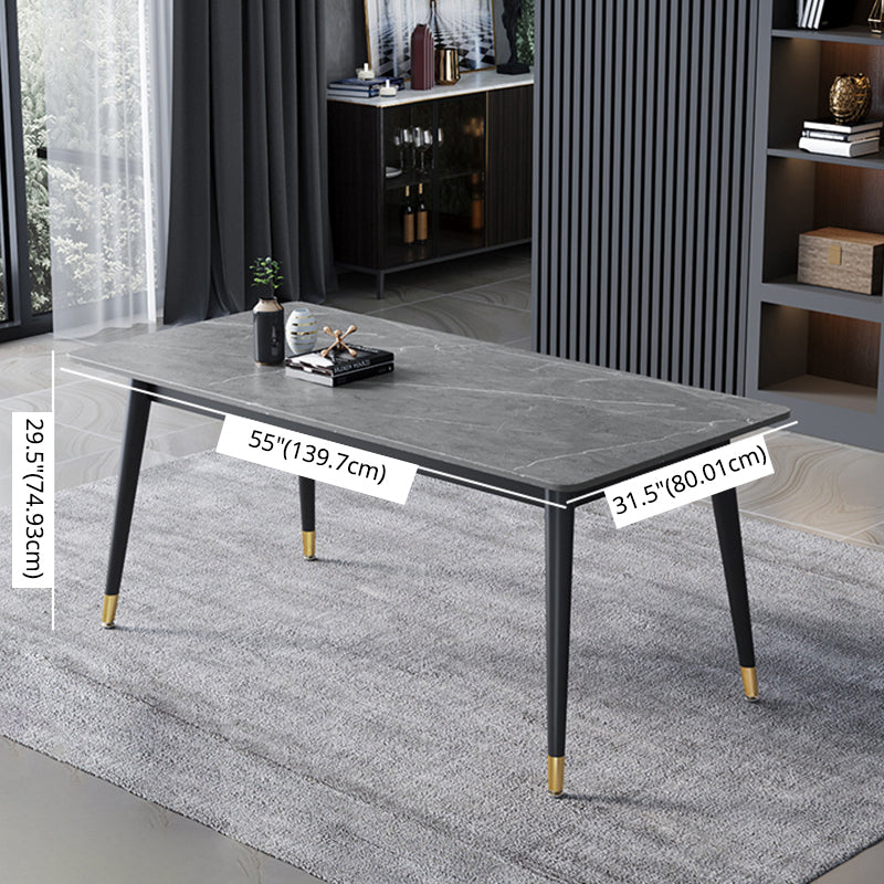 Contemporary Fixed Dining¬†Room¬†Table¬†Set with Metal 4 Legs Base Dining Table Furniture