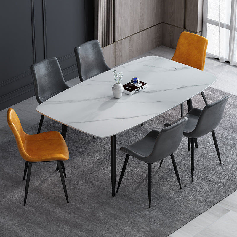 Ensemble de meubles de salle à manger en pierre de style moderne avec base de 4 jambes