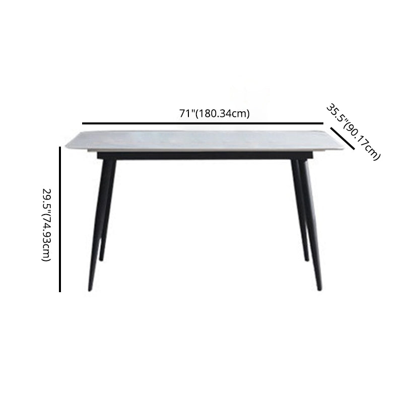 Glam Style Sintered Stone Dining Table with Rectangle Shape Standard Height Table for Home Use