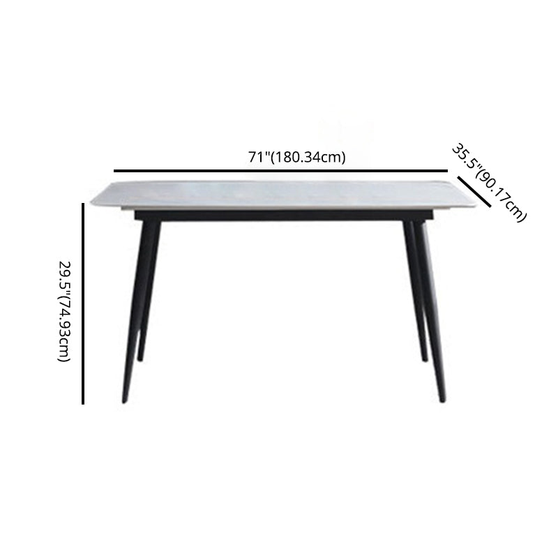 Table à manger en pierre de style glam avec une table de hauteur standard de forme rectangulaire pour usage domestique