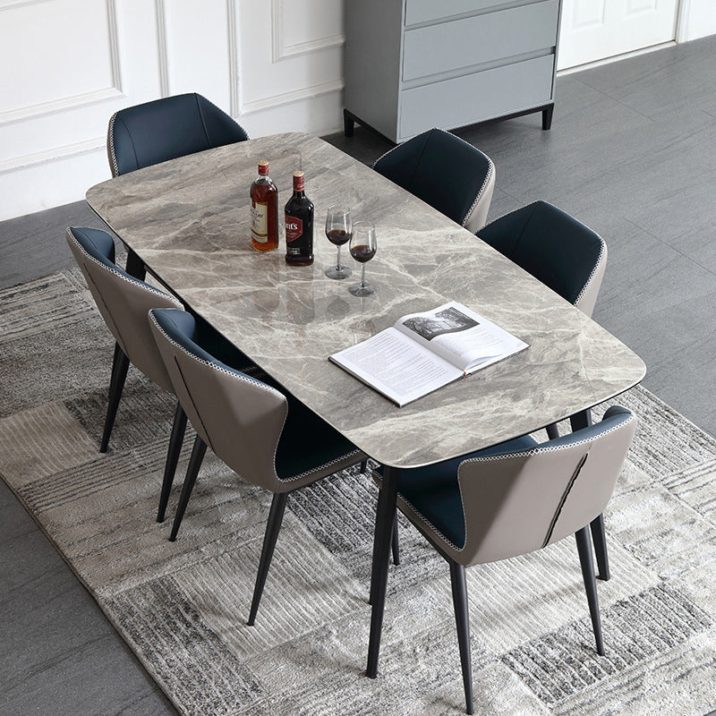 Modern Style Sintered Stone Dining Table with Grey Standard Height Table for Home Use
