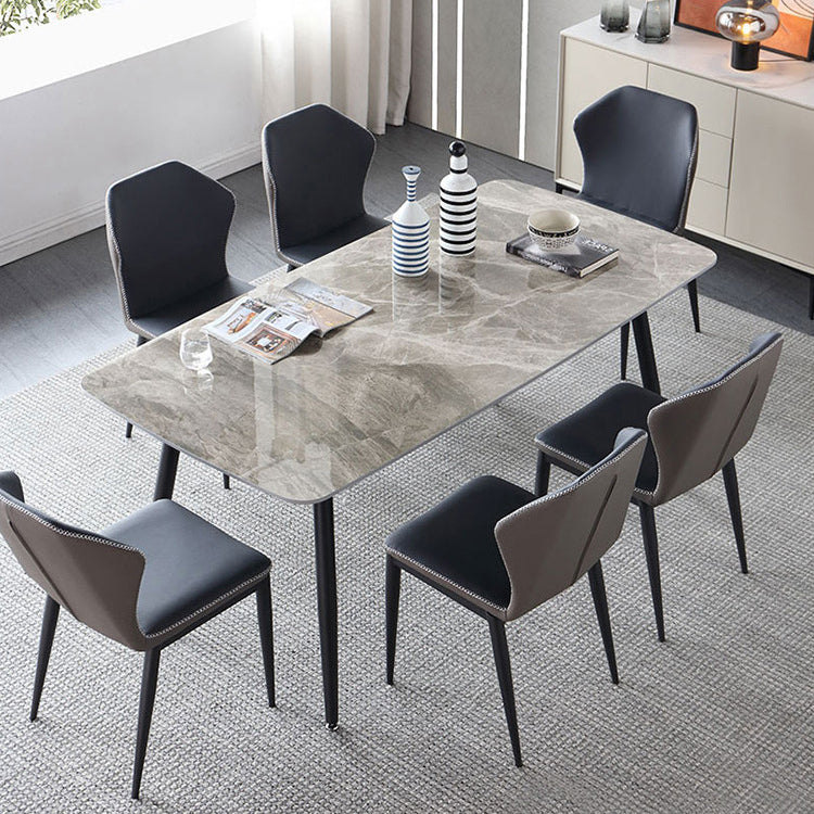 Modern Style Sintered Stone Dining Table with Grey Standard Height Table for Home Use