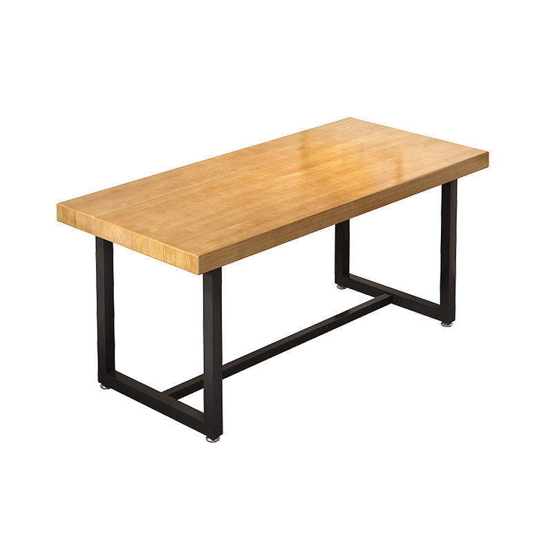 Industrial Style Solid Wood Dining Set with Rectangle Shape Table and Trestle Base for Home Use