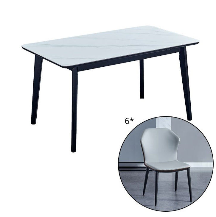 Mesa de comedor de piedra sinterizada de estilo moderno con juegos de mesa de comedor rectangle con mesa de 4 patas