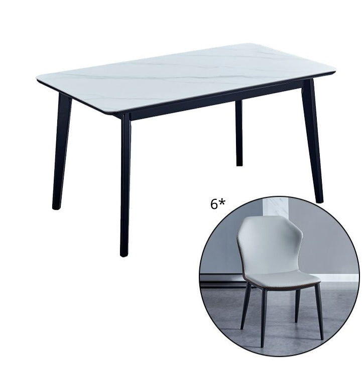 Modern Style Sintered Stone Dining Table with Rectangle Dining Table Sets with 4 Legs Table