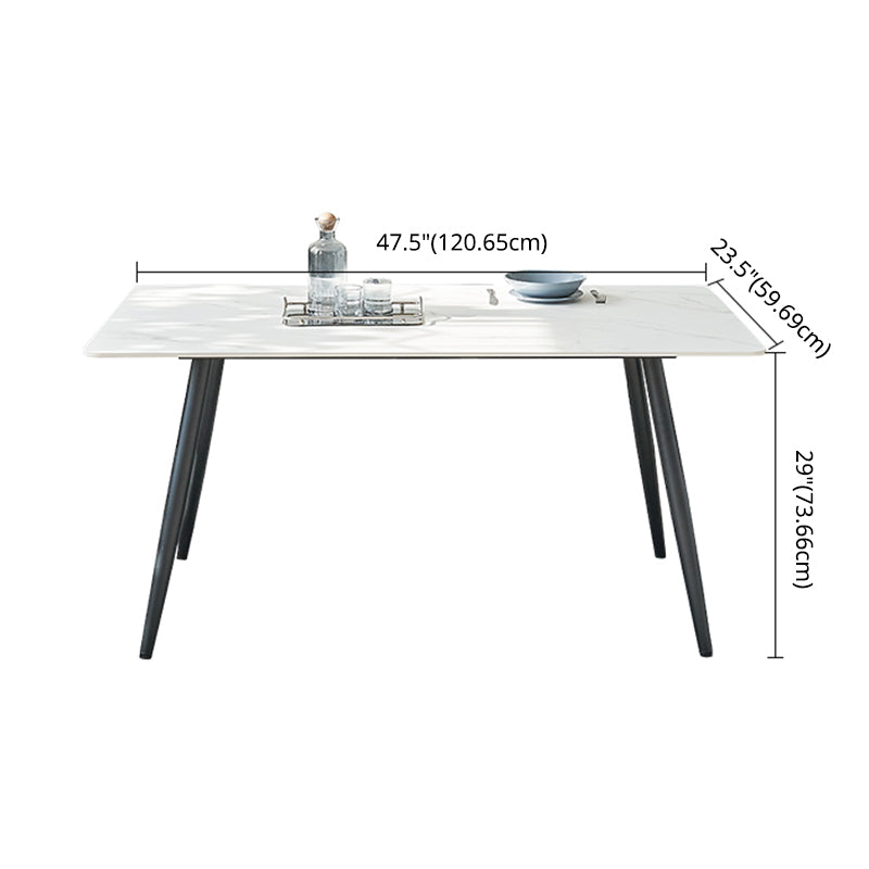 Keuken eigentijdse gesinterde stenen top eettafel sets met 4 poten basis eetkamer meubels