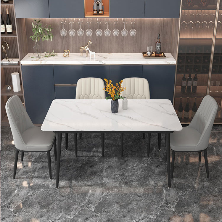Fixed Sintered Stone Top Dining Furniture with 4 Legs Base Dining Table Sets for Home