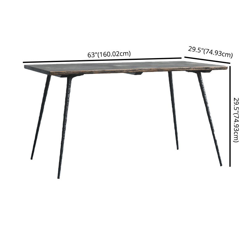 Industrial Style Solid Wood Dining Set with Rectangle Shape Table and 4 Legs Base for Home Use
