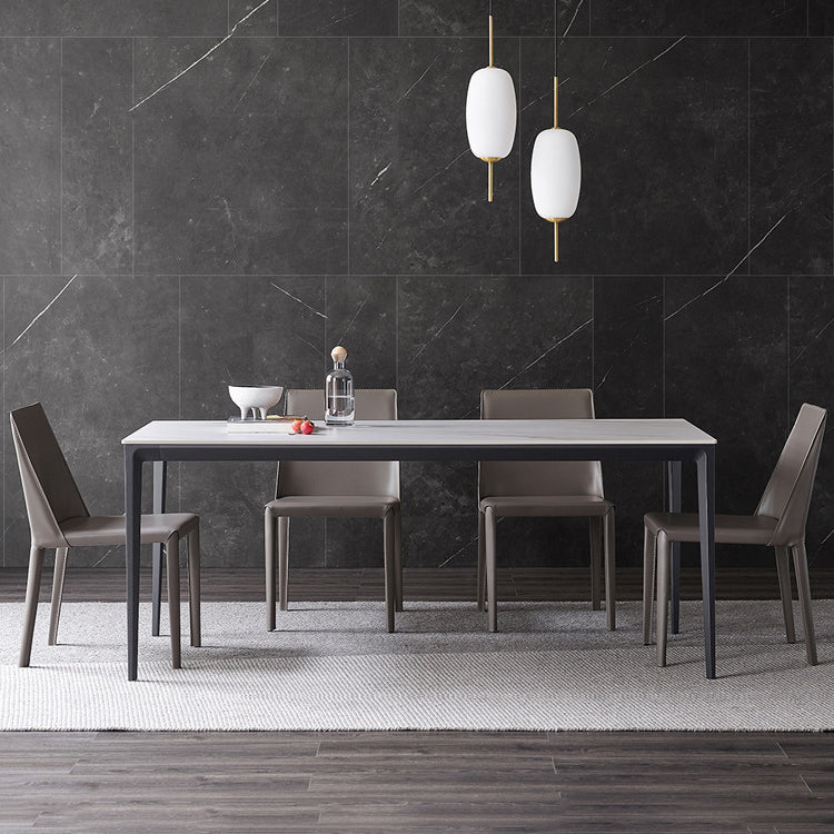 Modern Style Sintered Stone Dining Table with Standard Height Table and 4 Legs Base for Home Use