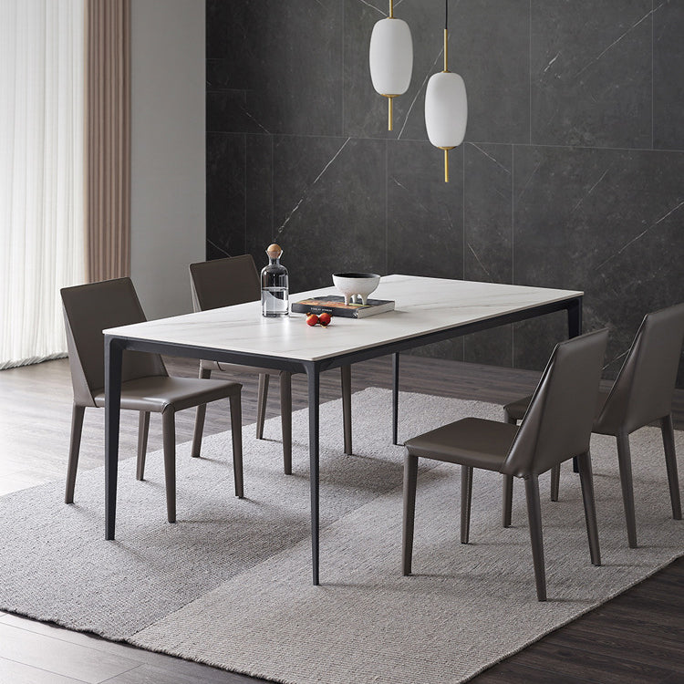 Modern Style Sintered Stone Dining Table with Standard Height Table and 4 Legs Base for Home Use