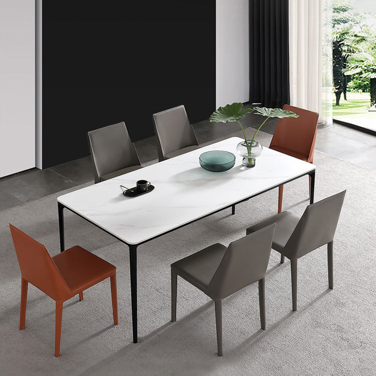 Modern Style Sintered Stone Dining Table with Standard Height Table and 4 Legs Base for Home Use