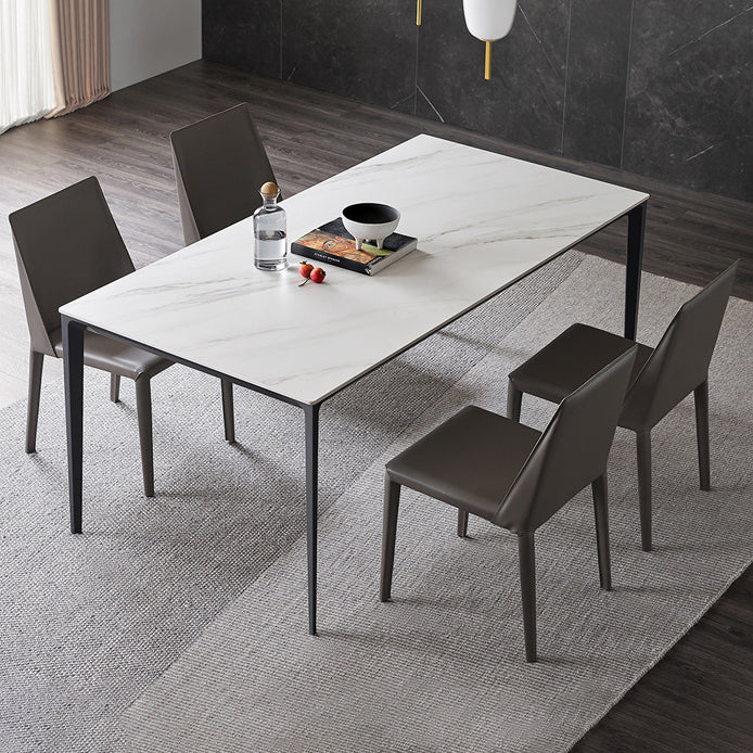 Modern Style Sintered Stone Dining Table with Standard Height Table and 4 Legs Base for Home Use