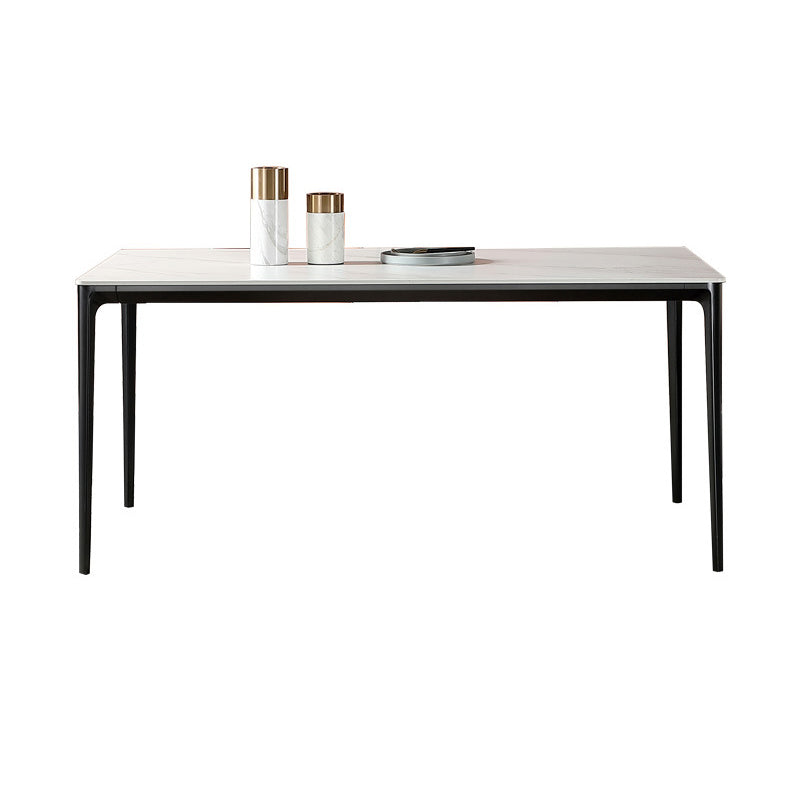 Modern Style Sintered Stone Dining Table with Standard Height Table and 4 Legs Base for Home Use