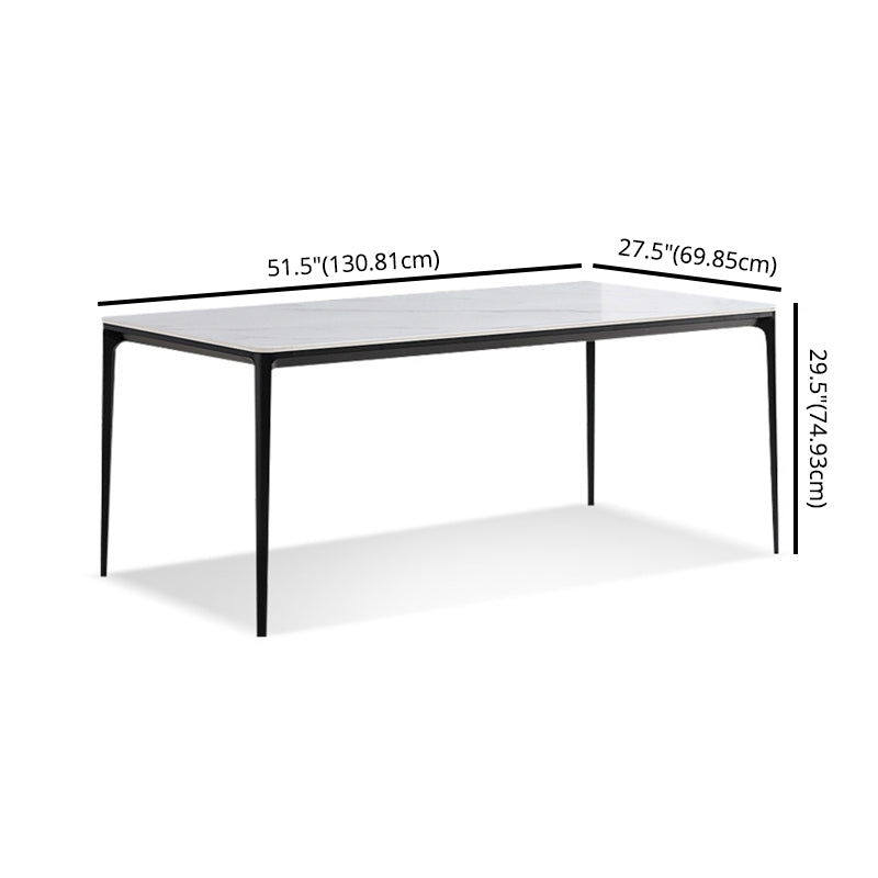 Modern Style Sintered Stone Dining Table with Standard Height Table and 4 Legs Base for Home Use