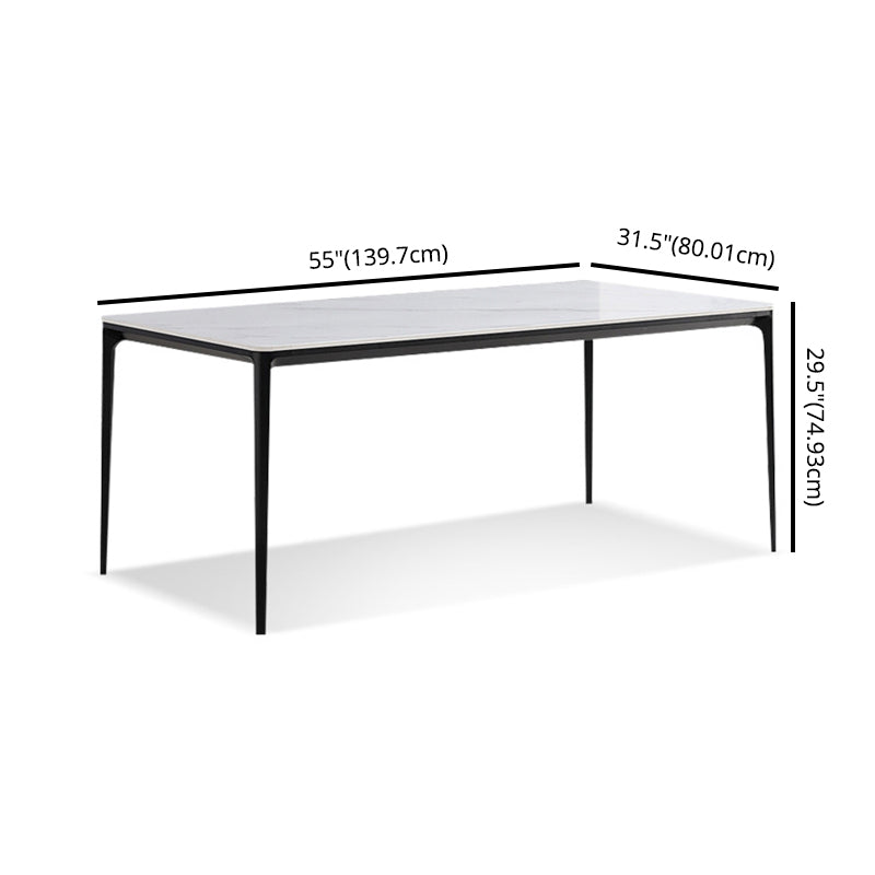 Modern Style Sintered Stone Dining Table with Standard Height Table and 4 Legs Base for Home Use