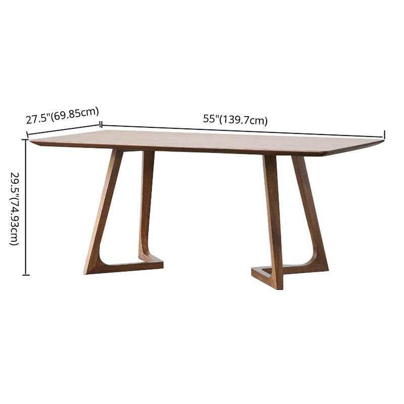 Fixe de table de cuisine en bois massif minimaliste fixe ensemble de brun pour salle à manger