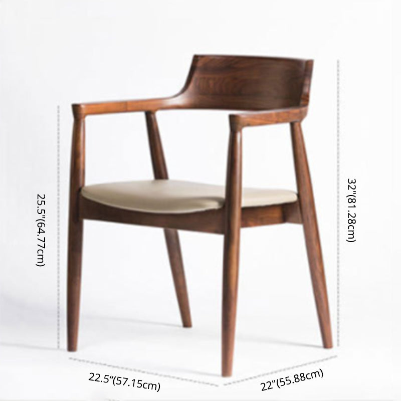 Vaste minimalistische massief houten bovenkant keukentafel set bruin voor eetkamer