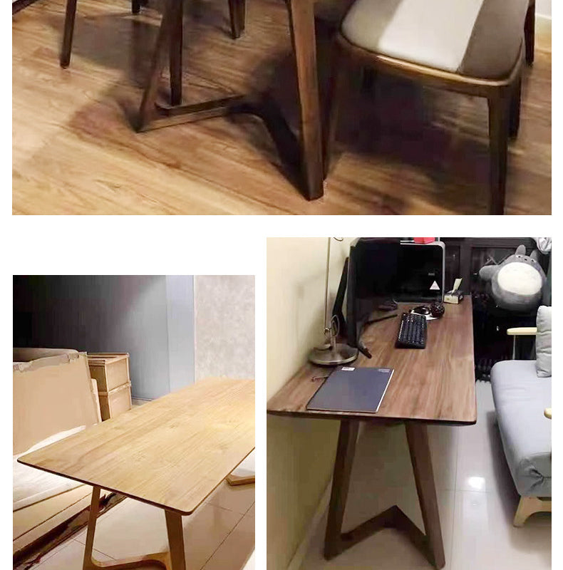 Reparierte minimalistische massive Holz -Top -Küchentisch Braun für Esszimmer
