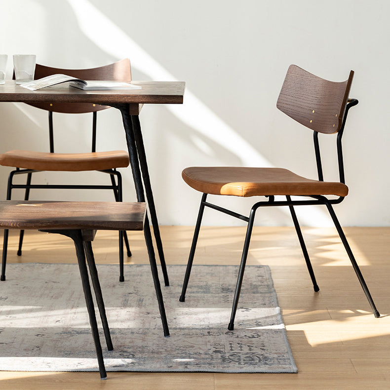 Ensemble de salle à manger en bois de style industriel avec 4 pattes métalliques noires pour meubles à manger