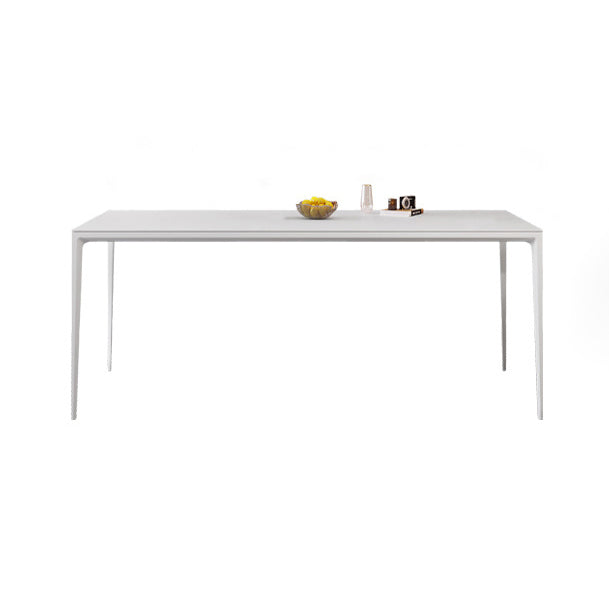 Modern Sintered Stone Standard Dining Set with Rectangle Table White Dining Set with 4 Legs Base