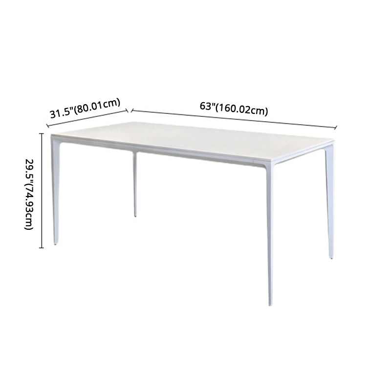 Modern Sintered Stone Top Standard Dining Set White Rectangle Shape Dining Set for Kitchen