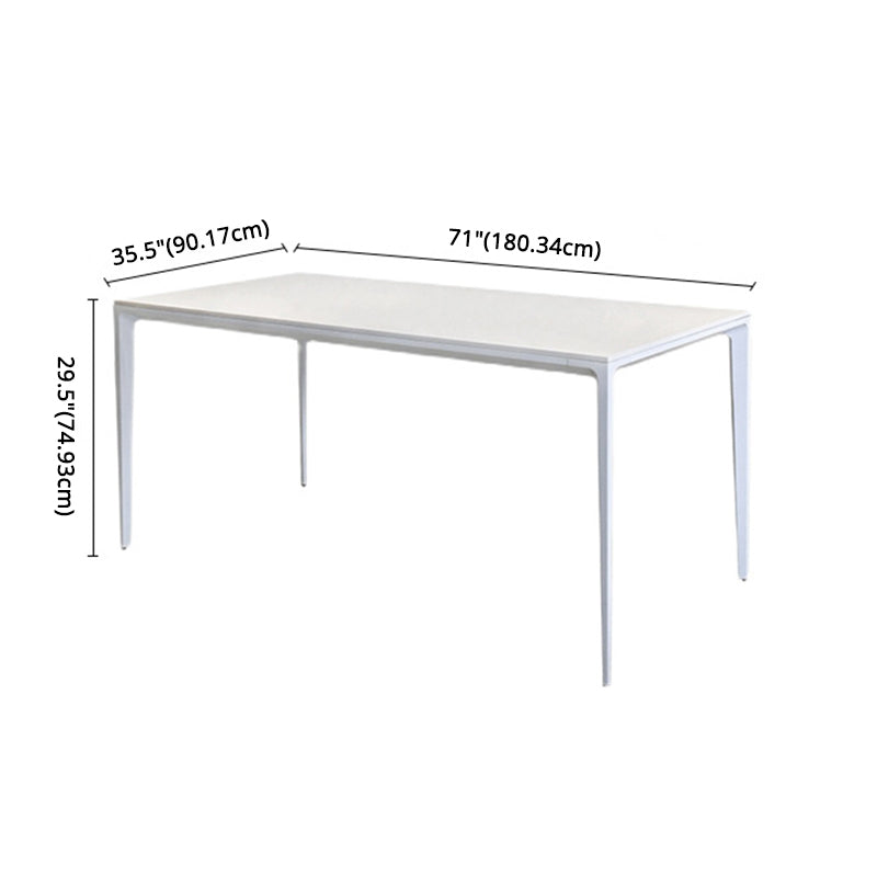 Modern Sintered Stone Top Standard Dining Set White Rectangle Shape Dining Set for Kitchen