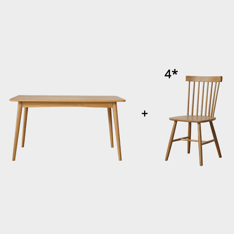 Rechteck zeitgenössische Massivholz Esszimmer Set mit 4 Beintisch Esstisch Sets